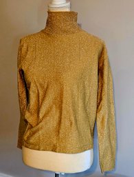 SCREAMING 1960S Gold Threaded Lurex Blouse