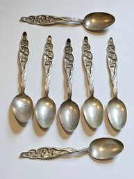 Whiting Sterling Silver Spoons Lily Of The Valley Set Of 7