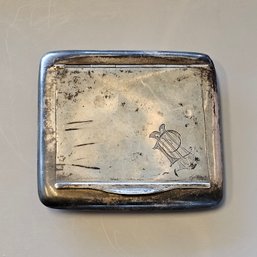 German 800 Silver Cigarette Case With Gilt Interior Vintage