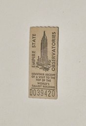 Vintage Empire State Building Souvenir Ticket