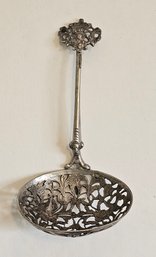 Antique Lion Head Adorned Sterling Silver Sifter Spoon Rattail Possibly 17th Century