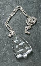 Starburst Glass Etched Pendant Necklace