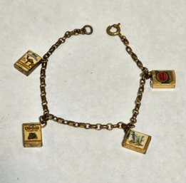 THEY ARE CIGARETTE PACK CHARMS Vintage Charm Bracelet I CAN HONESTLY SAY IVE NEVER SEEN THIS BEFORE HA