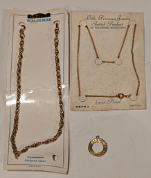 Vintage Gold Filled Hawaii Pendant And Gold Filled And Plated Chains