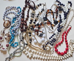 All The Vintage Beaded, Shell, Wood Necklaces