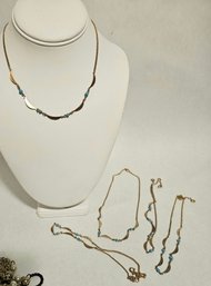 1970s Copper And Turquoise Colored Bead Choker Necklaces