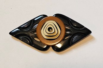 Vintage Bakelite Brooch One Of A Kind Upcycled From Shoe Clips