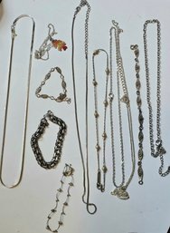 Vintage Silver Tone Necklaces And Bracelets Incl Napier