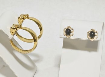 LIVING FOR THE DESIGNER INSPIRED PANTHER HEAD HOOPS The Daring And The Dainty Vintage Earrings
