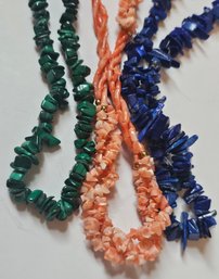 Natural Stone Long Necklaces Including Lapiz Lazul