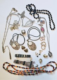 Mixed Jewelry Grouping Including Copper, Hematite, Gold Tone, More