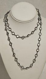 1990s KJL Kenneth Jay Lane Glass And Black Chain Necklace