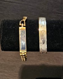 Vintage Johnny And Joanne Engraved Bracelets
