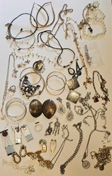 Vintage And Contemporary Jewelry Bundle Celestial, Rhinestones, DINOSAUR And More