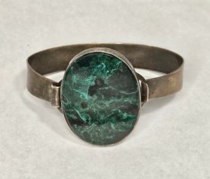 Chrysocolia And Sterling Silver Cuff Bracelet