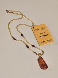 NOS 1970S Genuine Amber Necklace