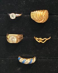 12-18kt Gold Electroplated Vintage Rings Sizes 5.5 To 7.5