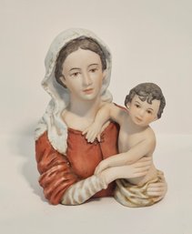 Signed And Numbered Made In Mexico Madonna Porcelain Bust Figurine