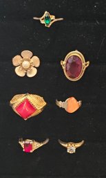 Vintage Cocktail And Costume Rings Assorted Sizes