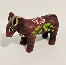 Vintage Mexican Terracotta Handpainted Horse Figurine
