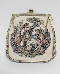 Vintage JR Embroidered Tapestry Style Hand Bag Purse