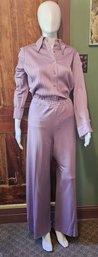 WOOO Those Wide Leg Pants Have A 14 Inch Rise! 1970s Poly 2 Piece Set Small