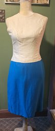 1950s 60s Linen Blend Wiggle Dress