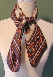 1970s Polyester Print Scarf