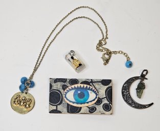 Super Fun Jewelry Bundle Including WEIRD HOLO EYE BROOCH And The Lucitr Liquid Guy