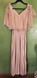 1970s Flowy Pink Perfection Dress XS