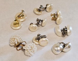 Vintage Faux Pearl Earrings Including Marvella