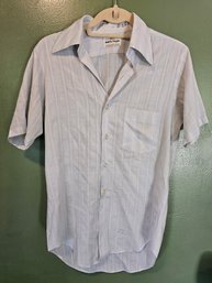 1960s 70s Men's Textured Button Up Shirt M