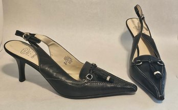 Like New Joan & David Leather Mule Slingbacks