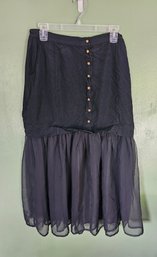 Vintage 80s Tiered Skirt With Sheer Bottom S