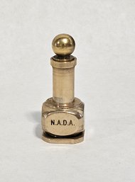 Vintage Brass Signed Perfume Oil Miniature Bottle