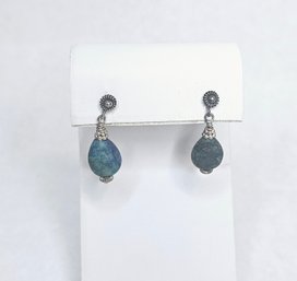 Chrysocolla And Sterling Silver Handmade Earrings