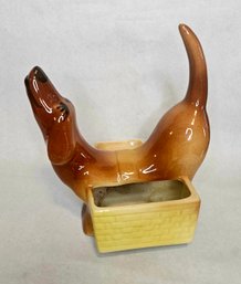 The Cutest Midcentury Daschund Dog Ceramic Planter