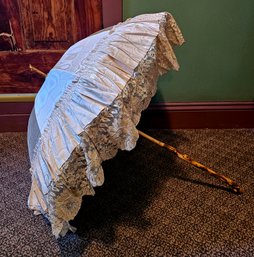 Late 1800s-early 1900s Antique Silk Parasol Umbrella