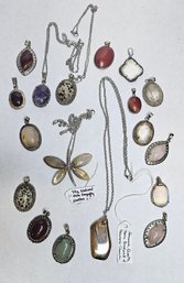 Stone Pendants And Necklaces Including Vintage Dragonfly