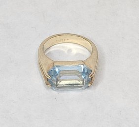 Vintage Blue Baguette 18kt GF Cocktail Size 6