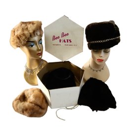 Bee Bee Hats BEST NAME Vintage Mink And Faux Fur Hats HEADS NOT INCLUDED