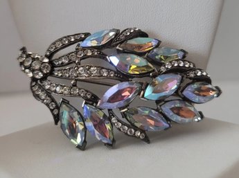 Gorgeous Vintage 50s Weiss AB And Clear Rhinestone Spray Brooch Excellent Condition