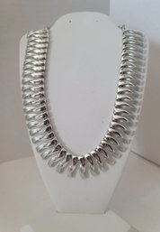 Vintage 50s-60s Coro Two Textured Silver Tone Twisted Ribbon Choker Excellent Condition