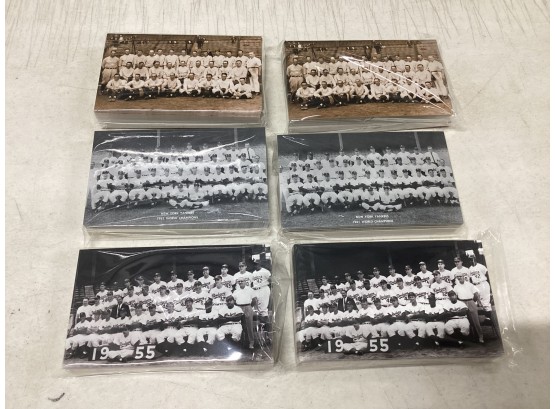 Six Packs Of Vintage Brooklyn Dodgers & NY Yankees Team Photos Printed On Cards