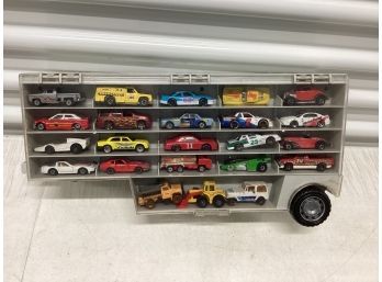 Two Sided Carry Case Full Of Vintage Cars & Trucks And More