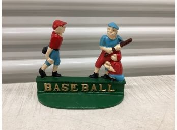 Cast Iron Baseball Doorstop