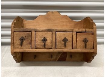 Solid Wood Handmade Shelf With Drawers & Keyholders