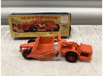 Lesney Matchbox K-6 Allis-Chalmers Earth Scraper With Box