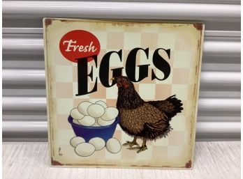 Fresh Eggs Retro Metal Sign