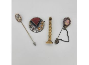 Vintage Brooches And Pins Including Art Deco Enamel